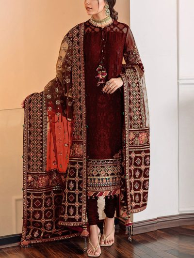 (ST-24) Sequins Embroidered Lawn Dress With Dimond Digital Printed Dupatta (Unstitched)