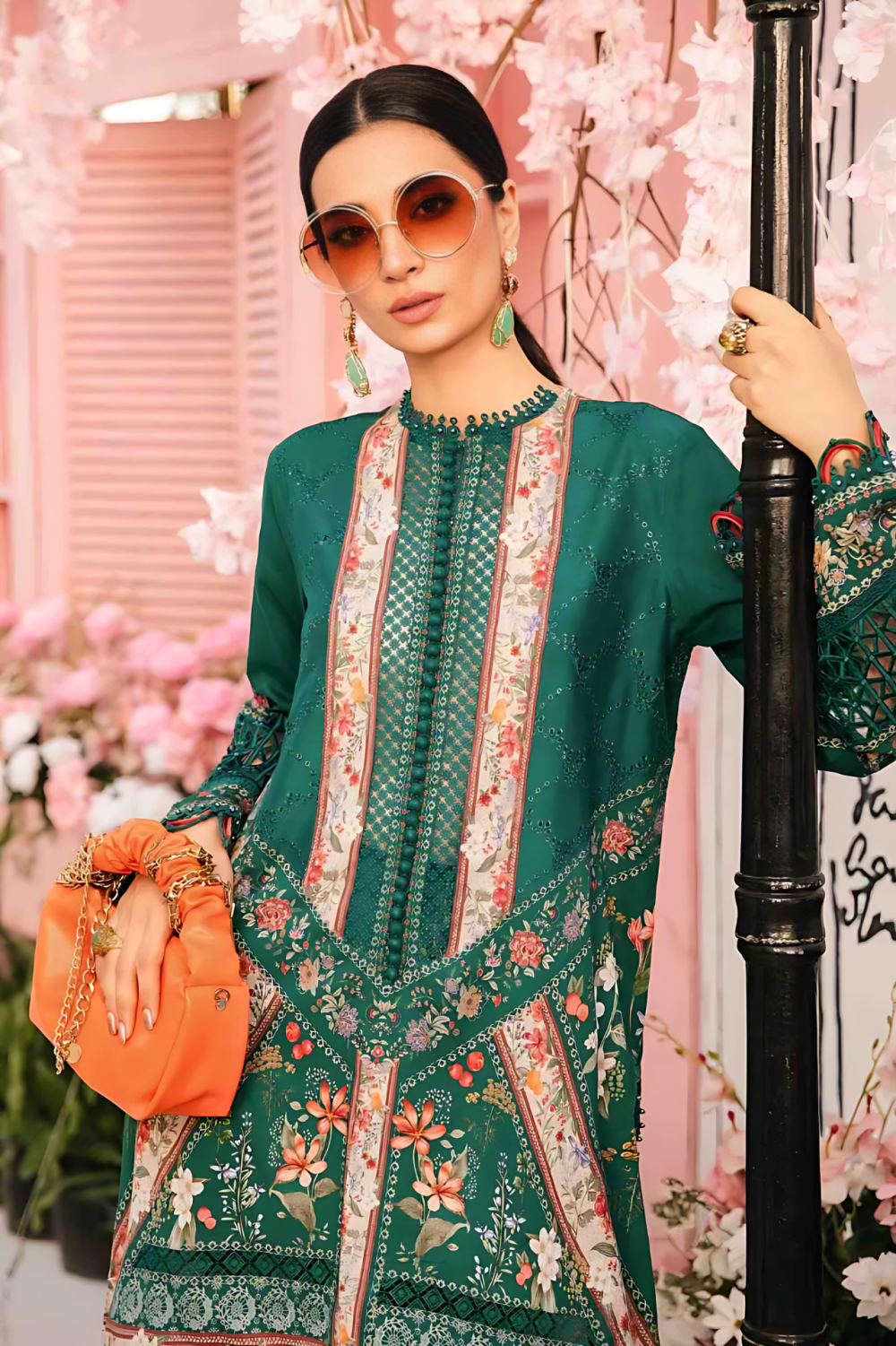 Digital Printed Lawn Embroidered Dress With Printed Chiffon Dupatta (Unstitched) (ST106) - Image 3