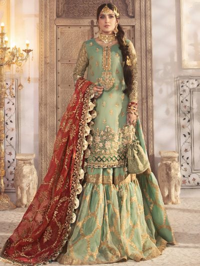 Elegant Masoori Embroidered Wedding Dress with Embroidered Organza Dupatta Collection 2025 (Unstitched) (ST126)