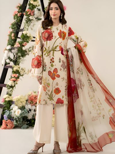 Original Digital Printed Lawn Dress With Printed Lawn Dupatta & Lawn Trouser (Unstitched) (ST132)