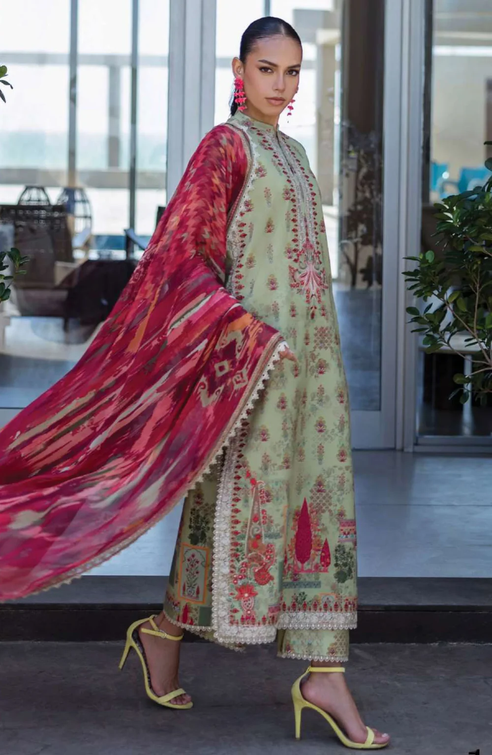 Banadora Printed Lawn Dress With Airjet Printed Lawn Dupatta (Unstitched) (ST185) - Image 3