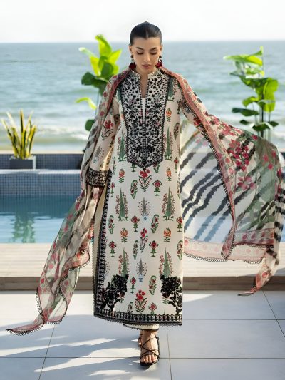Banadora Printed Lawn Dress With Airjet Printed Lawn Dupatta (Unstitched) (ST207)