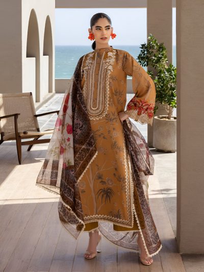 Banadora Printed Lawn Dress With Airjet Printed Lawn Dupatta (Unstitched) (ST167)