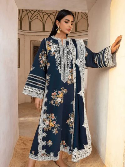 Heavy Sequins Embroidered Lawn Dress With Digital Print Diamond Dupatta (Unstitched) (ST205)