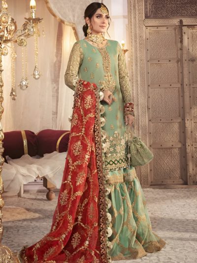 Elegant Masoori Embroidered Wedding Dress with Embroidered Organza Dupatta Collection 2025 (Unstitched) (ST161)