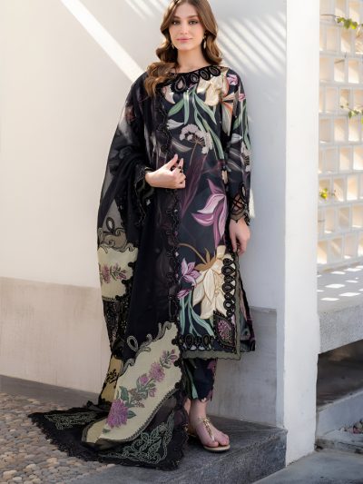 Digital Printed Lawn Embroidered Dress With Chiffon Embroidered Dupatta (Unstitched) (ST201)