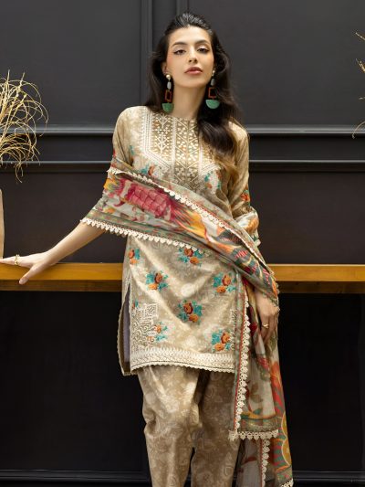 Banadora Printed Lawn Dress With Airjet Printed Lawn Dupatta (Unstitched) (ST179)