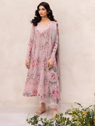 Lawn Schiffli Embroidered All-Over Printed Dress with Embroidery Chiffon Dupatta (Unstitched) (ST200)