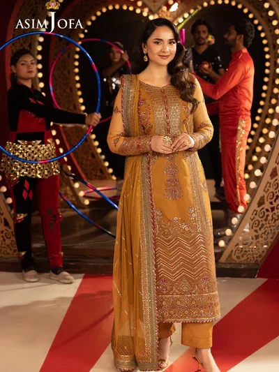 Heavy Sequence Embroidered Chiffon Dress With Chiffon Embroidered Dupatta (Unstitched) (ST213)