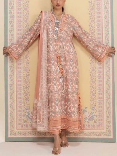 Banadora Printed Lawn Dress With Airjet Printed Lawn Dupatta (Unstitched) (ST234)