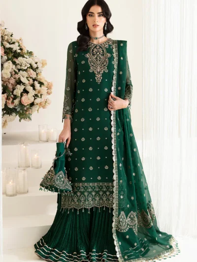 Chiffon Heavy Embroidered Dress With Heavy Embroidered Chiffon Dupatta (Unstitched) (ST257)