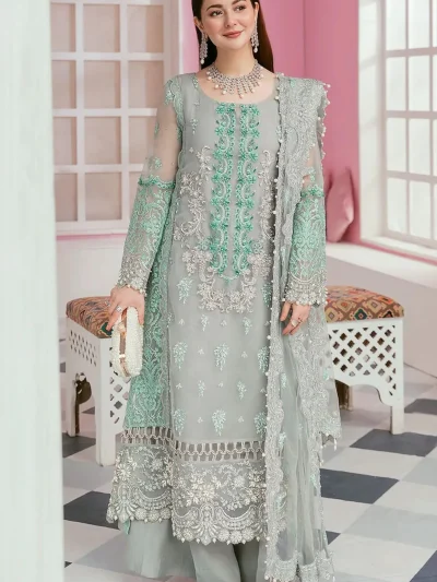 Latest Organza Embroidered Chiffon Dress With Embroidered Dupatta (UnStitched) (ST216)