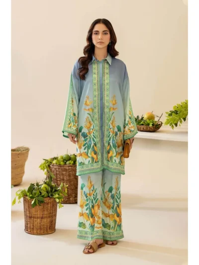 3 Pec Digital Printed Lawn Dress With Printed Lawn Dupatta & Printed Trouser (Unstitched) (ST250)
