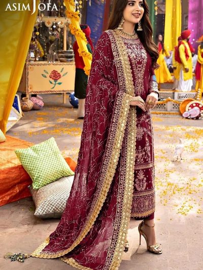 Latest Chiffon Heavy Embroidered Dress With Chiffon Embroidered Dupatta (Unstitched) (ST214)