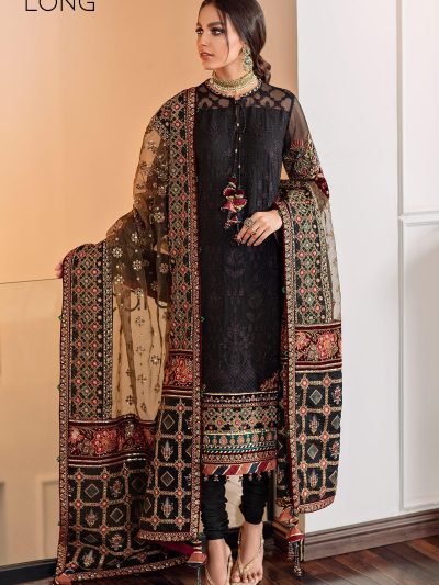 Heavy Sequins Embroidered Chiffon Dress With Dimond Digital Printed Dupatta 3 Pec Suit (Unstitched) (ST217)