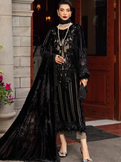 Heavy Embroidered Lawn Dress With Printed Chiffon Dupatta (Unstitched) (ST227)