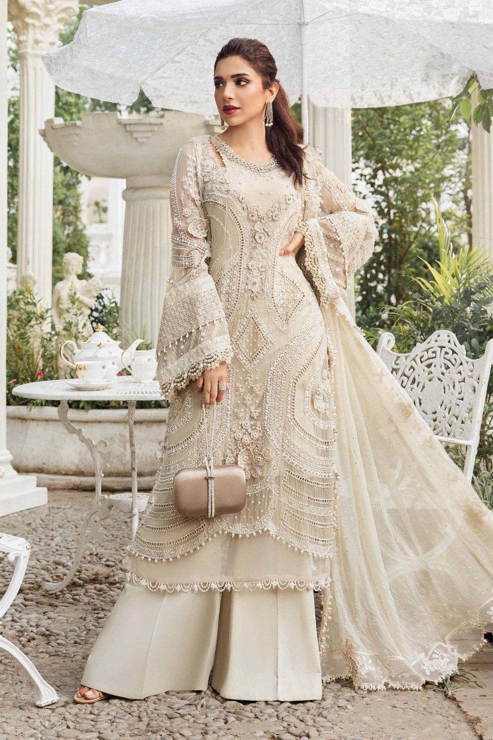 Heavy Chiffon Embroidered Dress With Embroidered Chiffon Dupatta (Unstitched) (ST269)