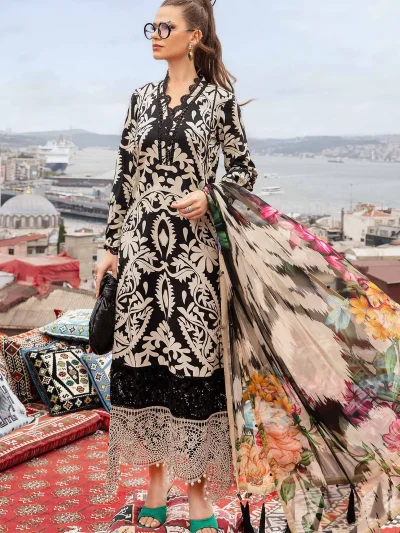 Digital Printed Lawn Dress With Chiffon Printed Dupatta (Unstitched) (ST276)