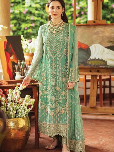 Heavy Embroidere Chiffon Wedding Dress With Embroidered Chiffon Dupatta (Unstitched) (ST290)