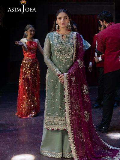 Premium Heavy Embroidered Chiffon Dress With Embroidered Chiffon Dupatta (Unstitched) (ST312)