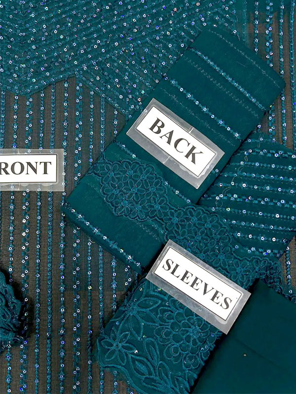 Chiffon Heavy Sequence Embroidery Dress Chiffon Embroidery Dupatta (Unstitched) (ST336) - Image 3