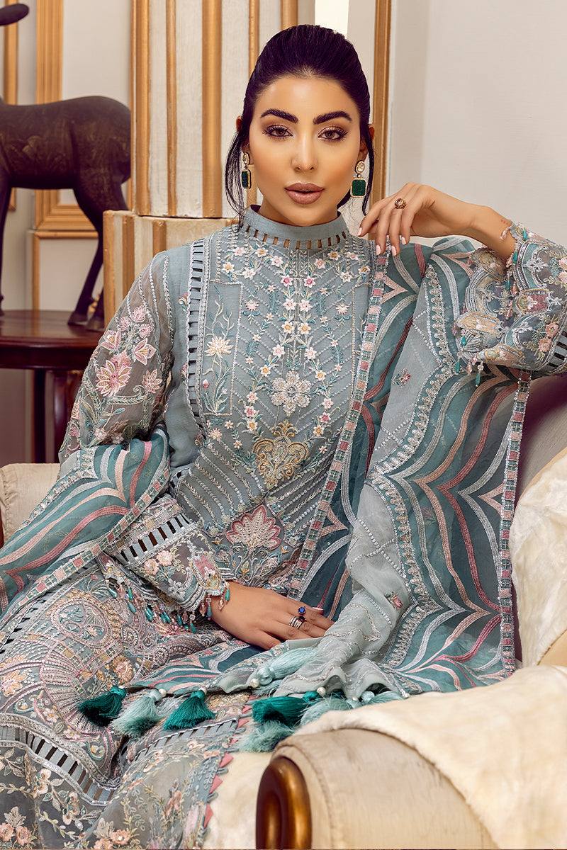 Chiffon Heavy Embroidered Dress With Embroidered Chiffon Dupatta (Unstitched) (ST321) - Image 2