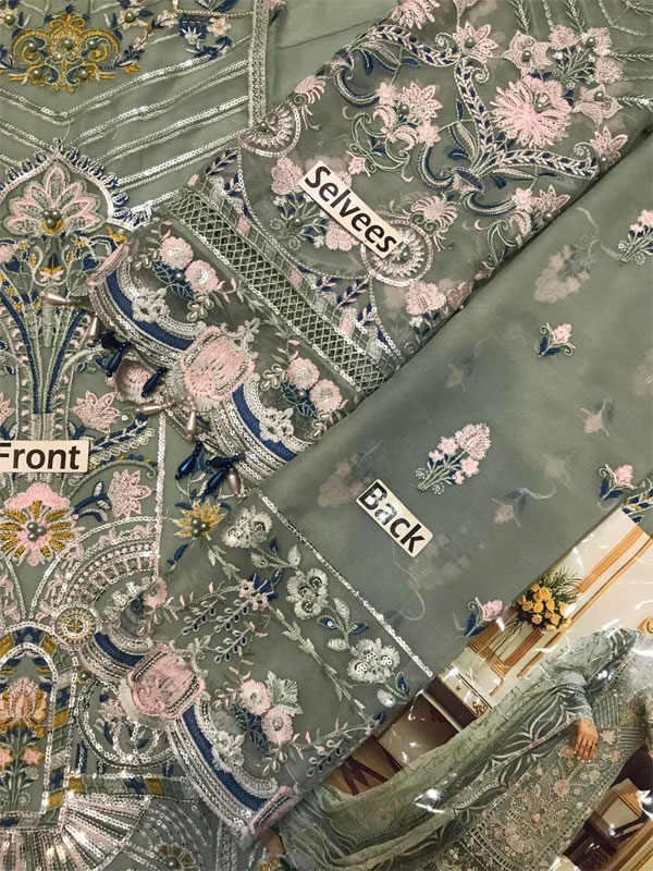 Chiffon Heavy Embroidered Dress With Embroidered Chiffon Dupatta (Unstitched) (ST321) - Image 4