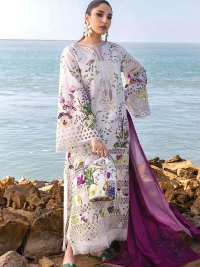 Printed Lawn Chicken Kaari Dress With Chiffon Printed Dupatta (Unstitched) (ST326)