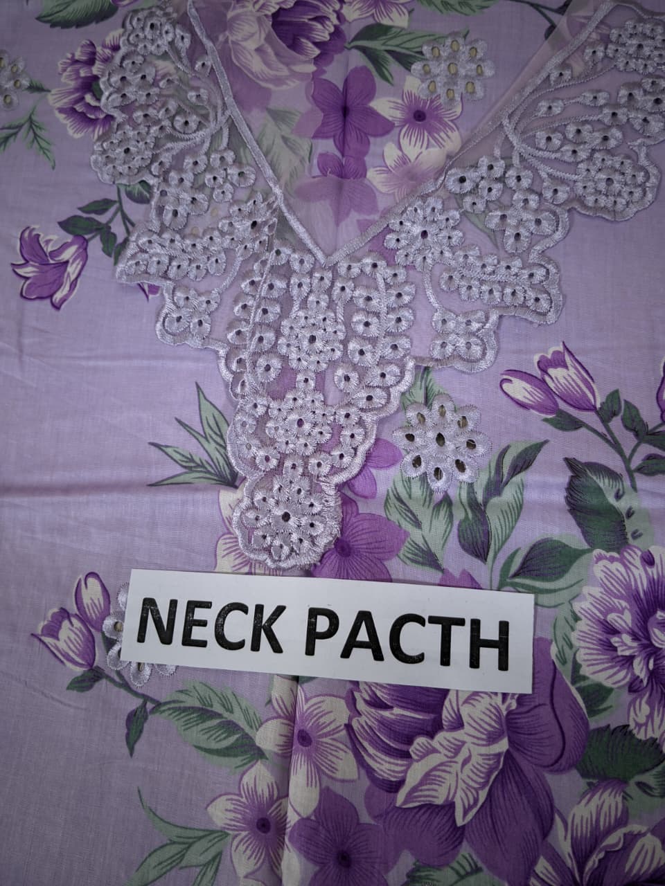 Lawn Schiffli Embroidered All-Over Printed Dress with 4 Side Heavy Embroidery Chiffon Dupatta (Unstitched) (ST338) - Image 3