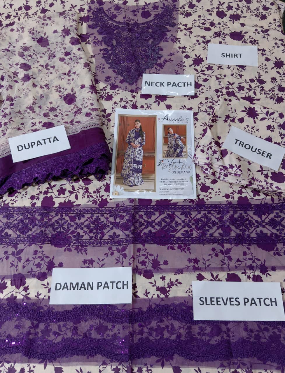 Digital Printed Lawn Dress With Chiffon Printed Dupatta (Unstitched) (ST323) - Image 2