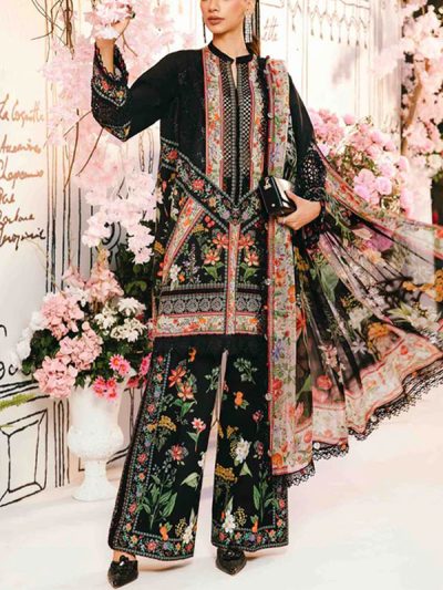 Digital Printed Lawn Embroidered Dress With Printed Chiffon Dupatta (Unstitched) (ST339)