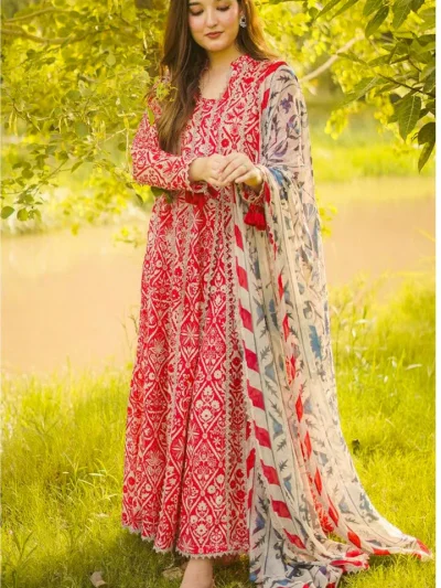 Aneela’s All-Over Digital Printed Lawn Dress with 4-Sided Embroidered Chiffon Dupatta (Unstitched) (ST412)