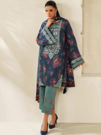 Digital Printed Lawn Embroidered Dress With Chiffon Embroidered Dupatta (Unstitched) (ST374)