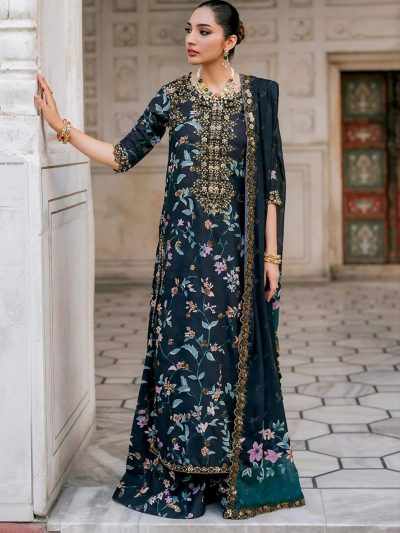 Luxurious Digital Lawn Collection Heavy Sequence Embroidery Bunches 4 Sided Embroidered Dupatta (Unstitched) (ST404)