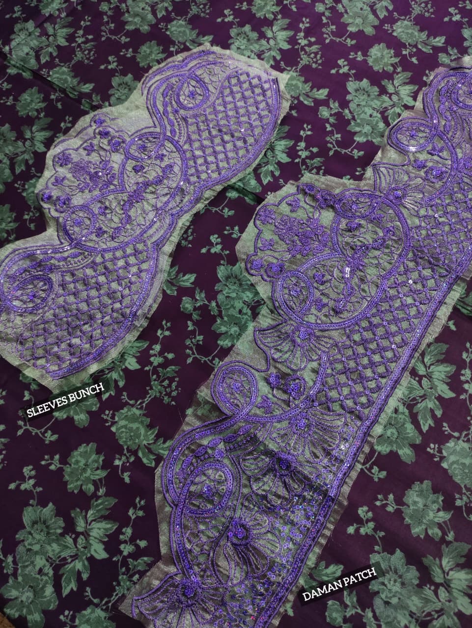 All-Over Printed Embroidered Lawn Dress with 4-Sided Embroidered Chiffon Dupatta (Unstitched) (ST406) - Image 4