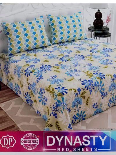 Dynasty 3 Piece Cotton Floral Vine (Botanical) Print Bed sheet King Size