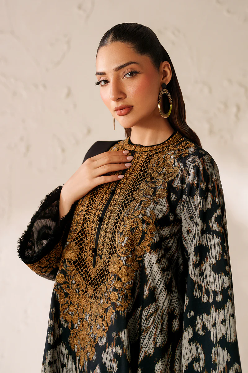 Baroque Digital Print Lawn Embroidered Dress with 4-Sided Embroidered Chiffon Dupatta (Unstitched) (ST420) - Image 3