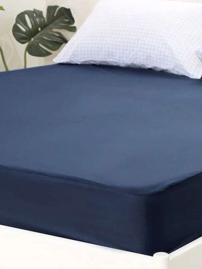 King Bed Protector Waterproof Jersey Fitted Mattress (cover) Protector – Dark Blue