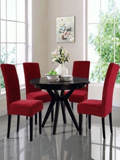 Pack of 8 - Dining Chair Stretchable Covers - Maroon