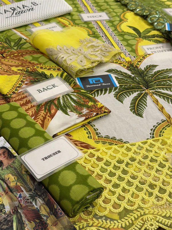 Maria.B MPrints Embroidered Lawn Unstitched 3Pc Suit (ST448) - Image 4