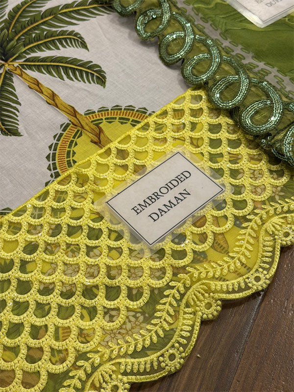 Maria.B MPrints Embroidered Lawn Unstitched 3Pc Suit (ST448) - Image 5