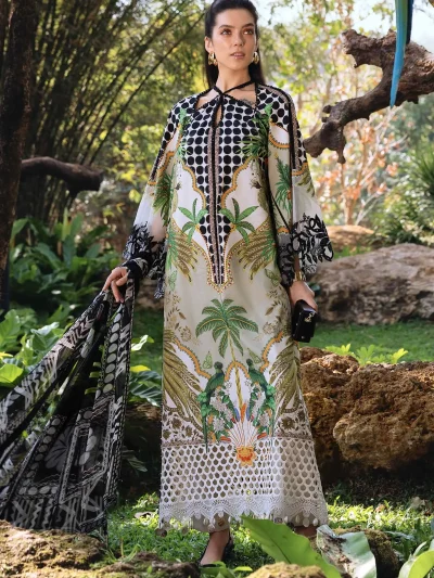 Maria.B MPrints Embroidered Lawn Unstitched 3Pc Suit (ST449)