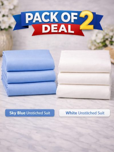 Pack of 2 Wash n Wear Boski Men's Shalwar Kameez Unstitched (ST-Deal-102)