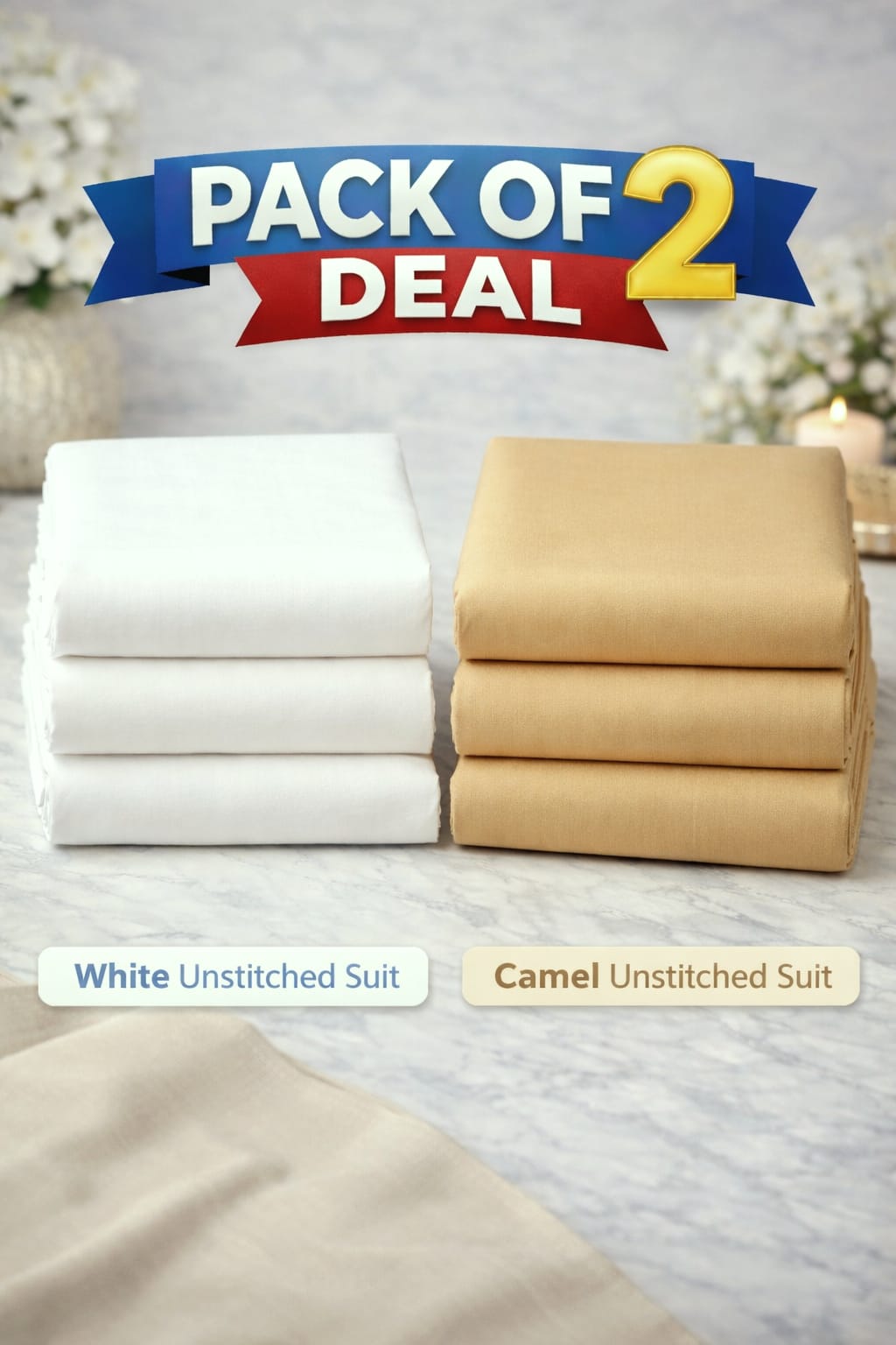 Pack of 2 Wash n Wear Men's Shalwar Kameez Unstitched (ST-MSK-10) & (ST-MSK-21)