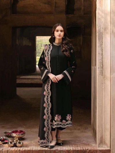 Heavy Embroidered Lawn Printed Dress With 4-Sided Chiffon Embroidered Dupatta (Unstitched) (ST440)