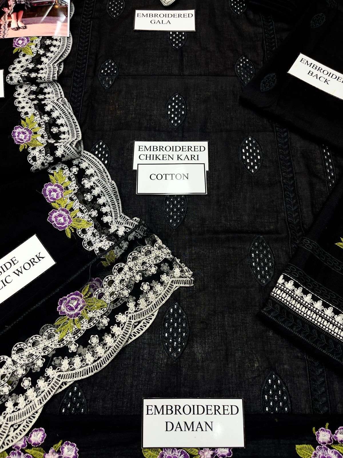 Heavy Embroidered Lawn Printed Dress With 4-Sided Chiffon Embroidered Dupatta (Unstitched) (ST440) - Image 4