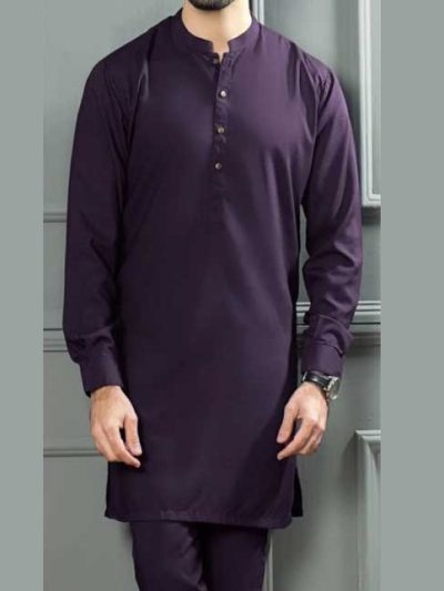 Soft Cotton Purple Shalwar Kameez Unstitched (ST-MSK-94)