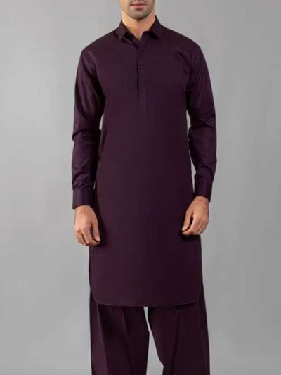 Wash n Wear Eid Men's Dark Purple Shalwar Kameez 2022 (Unstitched) (ST-MSK-80)