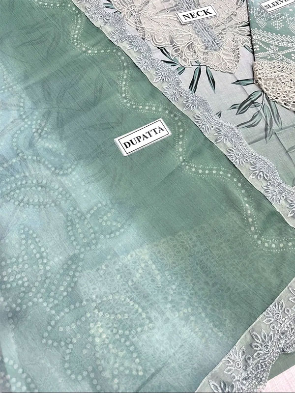 Elegant Embroidered Lawn Dress with 4-Side Emb. Chiffon Dupatta (Unstitched) (ST460) - Image 5