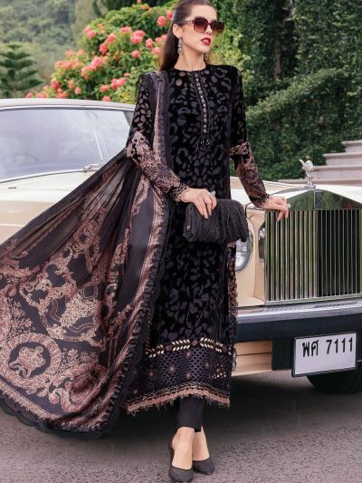 MARIA B Lawn Embroidered Dress with Chiffon Embroidered Dupatta (Unstitched) (ST465)